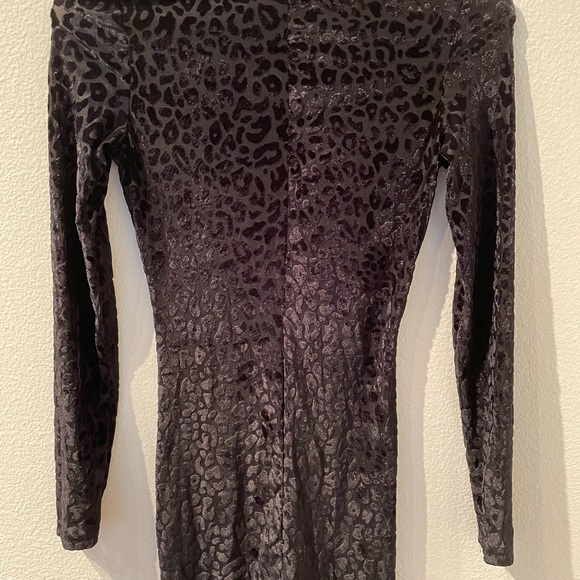 SEXY BLACK LEOPARD NIGHT BODYSUIT- DNS WEAR - Picture 2 of 4